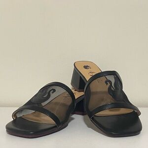 Viviana Black Sheer Mules